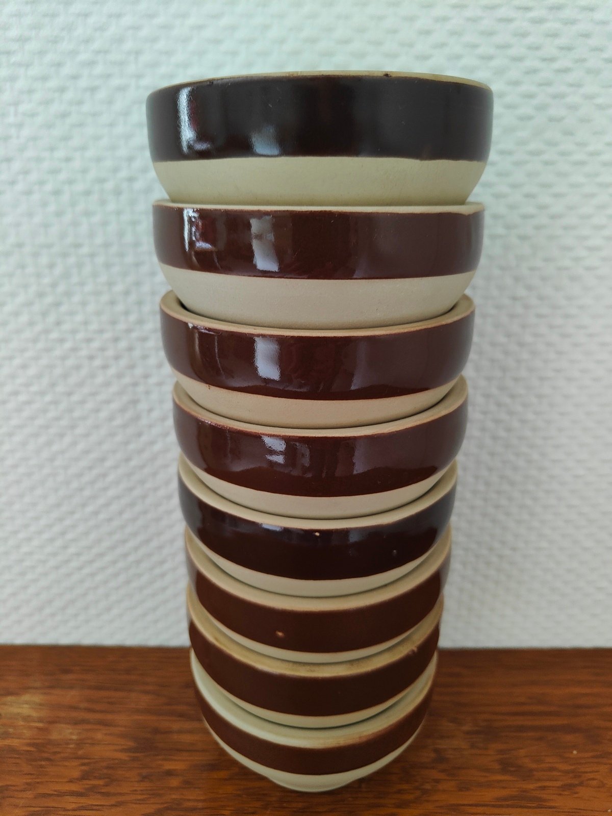 lot 8 bols grès Digoin vintage bicolore