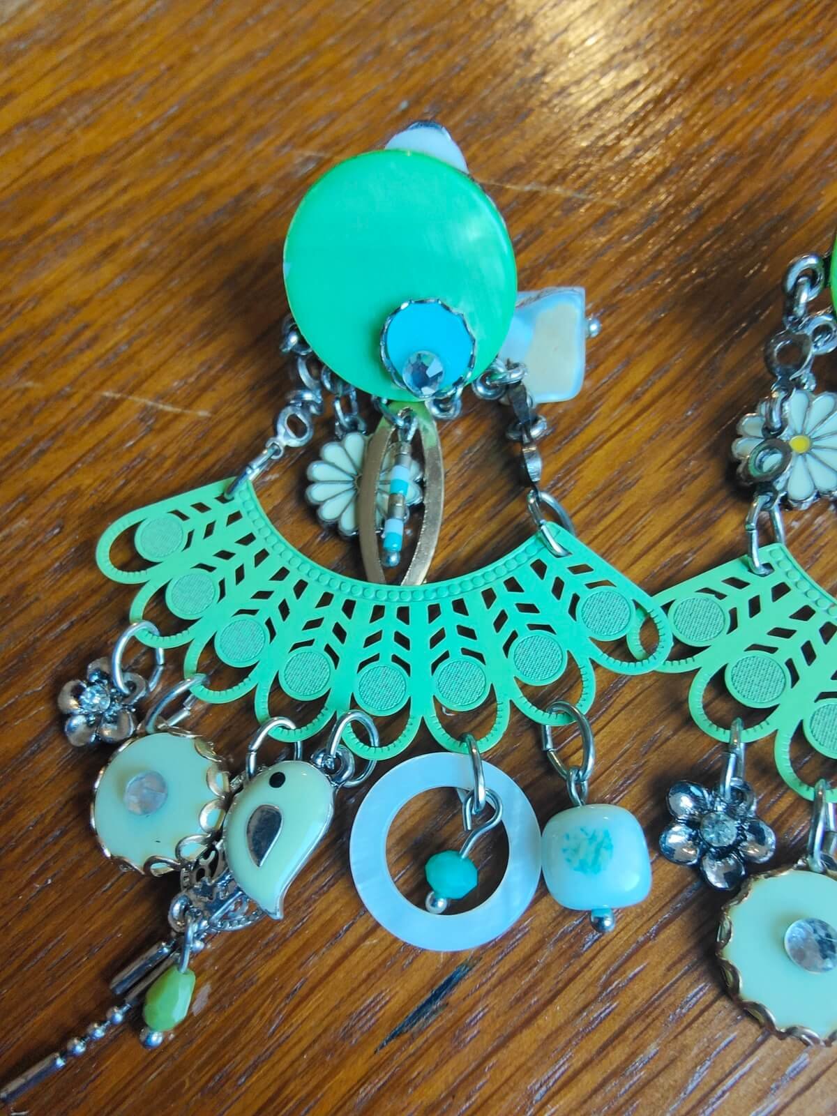 boucles d oreilles bohème chic occasion turquoise breloques vintage