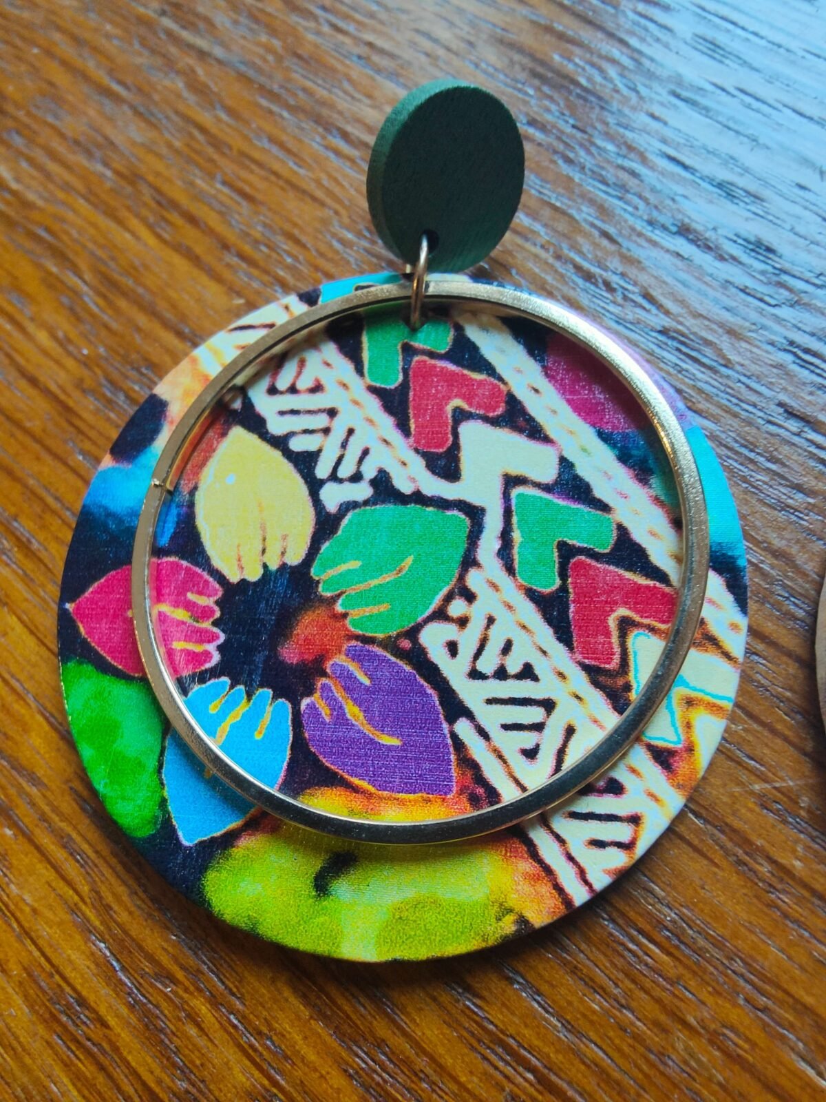 boucles d’oreilles bohème seconde main fleurs stylisées