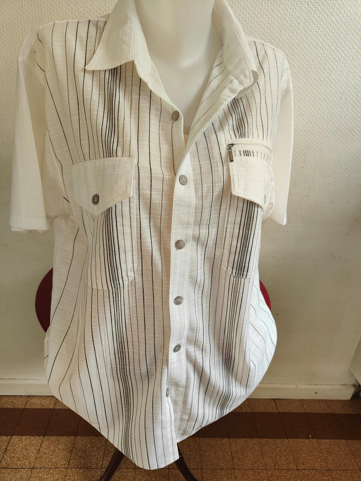 chemise homme col classique boutons gris occasion