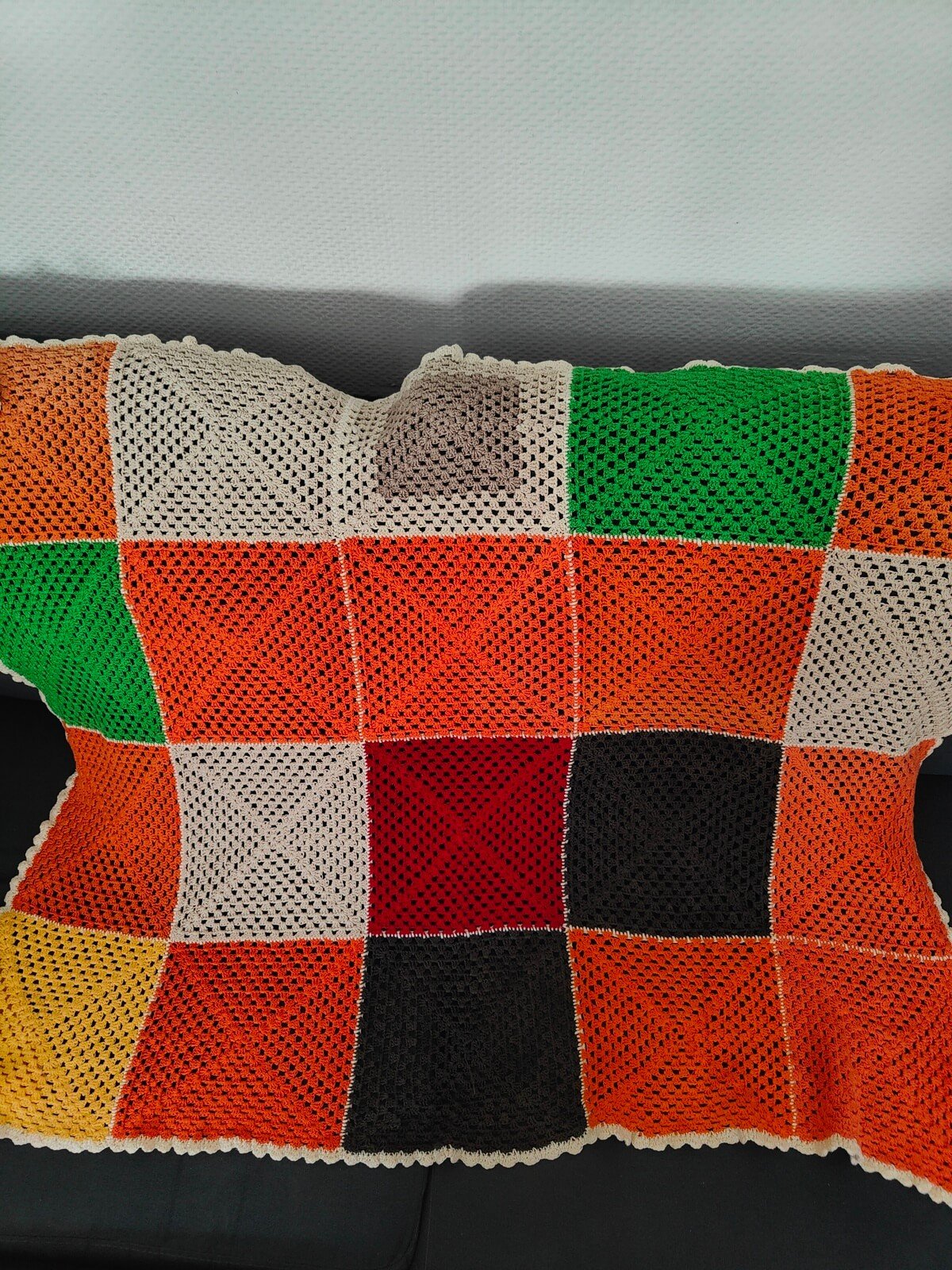 couleurs retro plaid crochet vintage multicolore