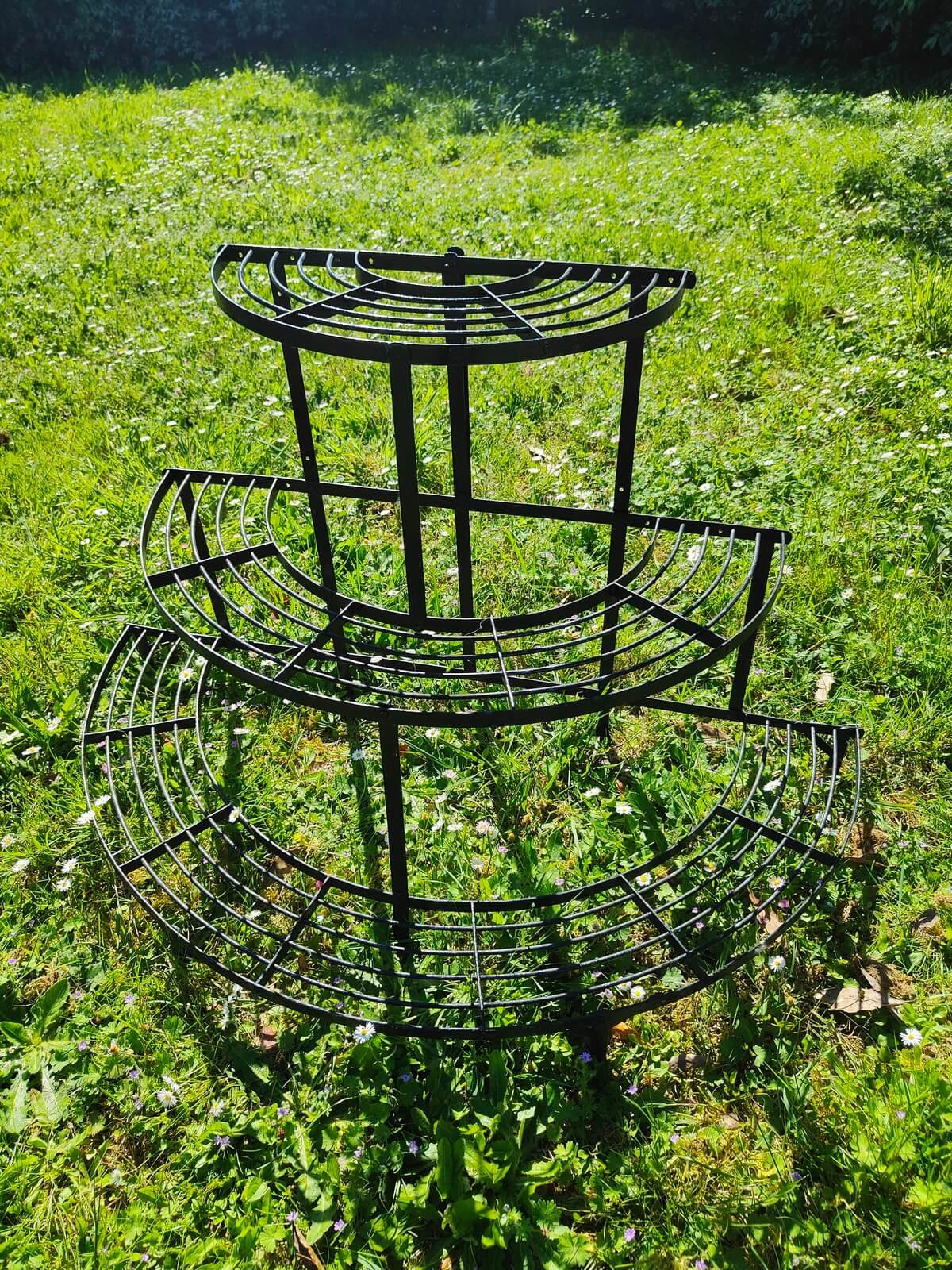 étagère demi lune fer forgé vintage occasion jardin