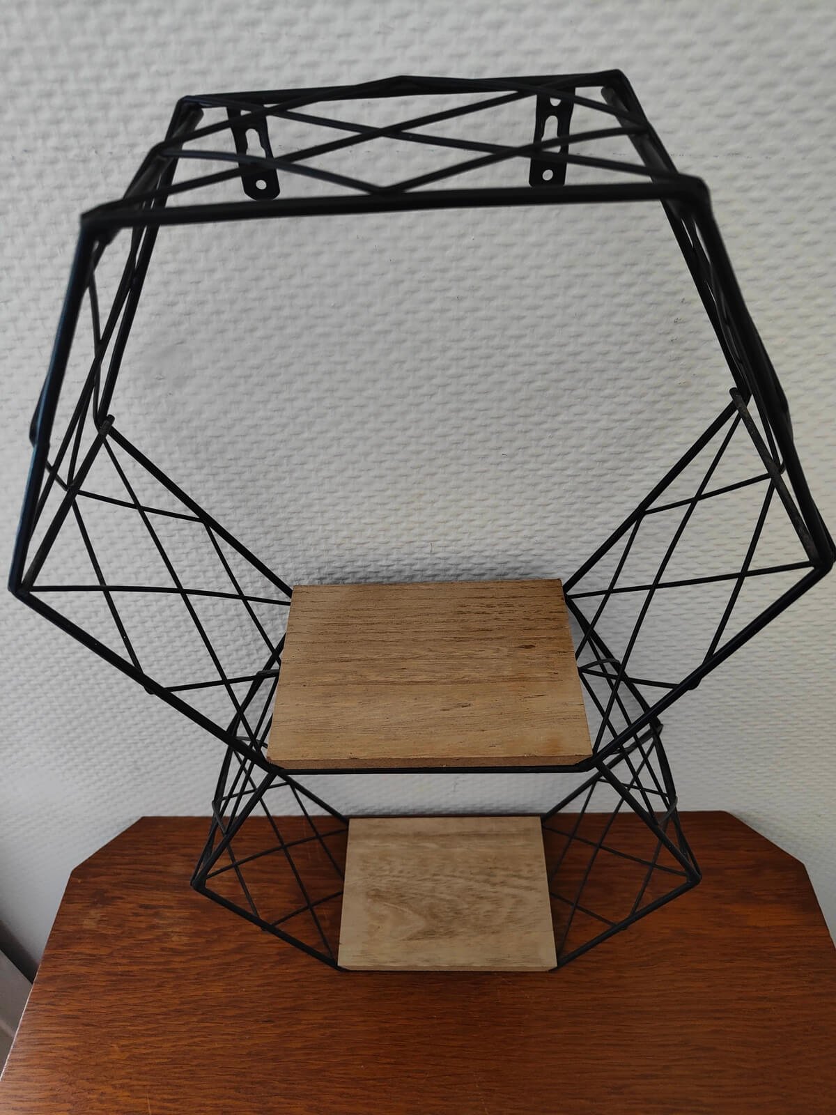 lot 2 étagères hexagonales bois métal brocante en ligne