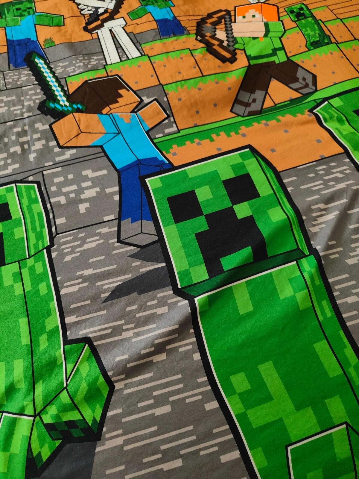 motifs pixelises minecraft housse de couette occasion personnages et créatures