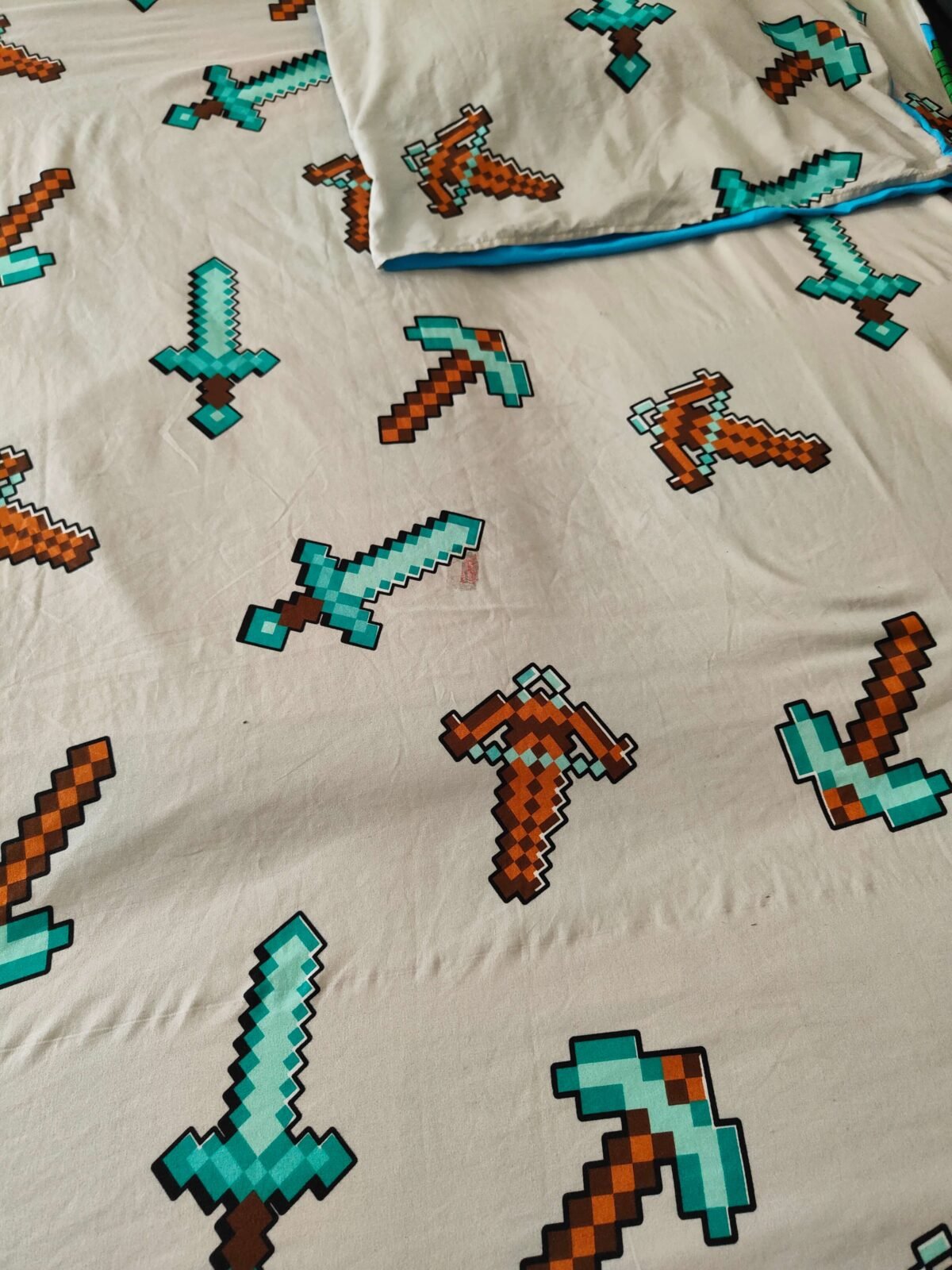 housse couette Minecraft installée lit enfant occasion