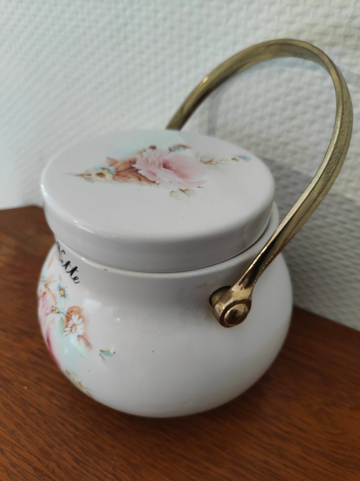 petite poubelle de table vintage forme douce céramique