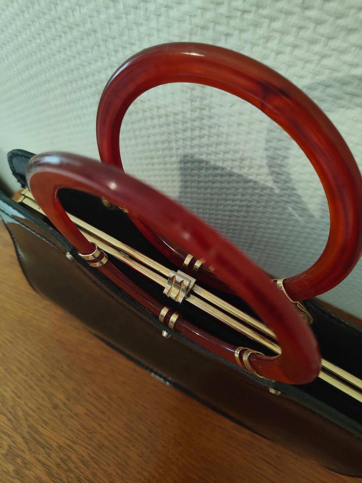 sac vintage fermeture clip porte monnaie retro seventies