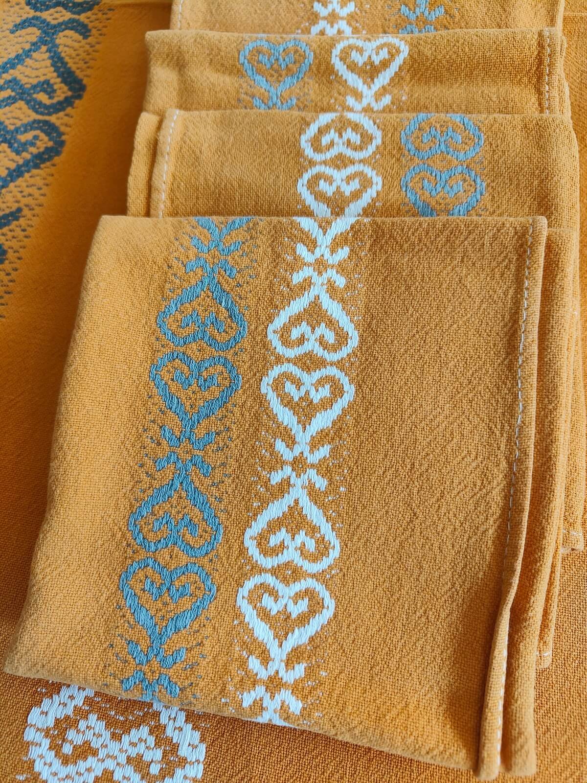 serviettes vintage assorties coton occasion seconde main