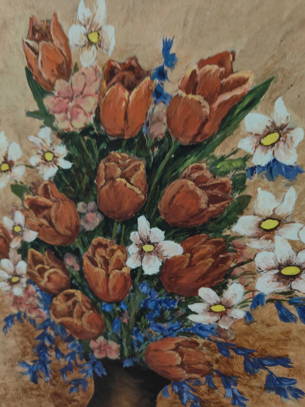 tableau mural fleurs ancien déco murale