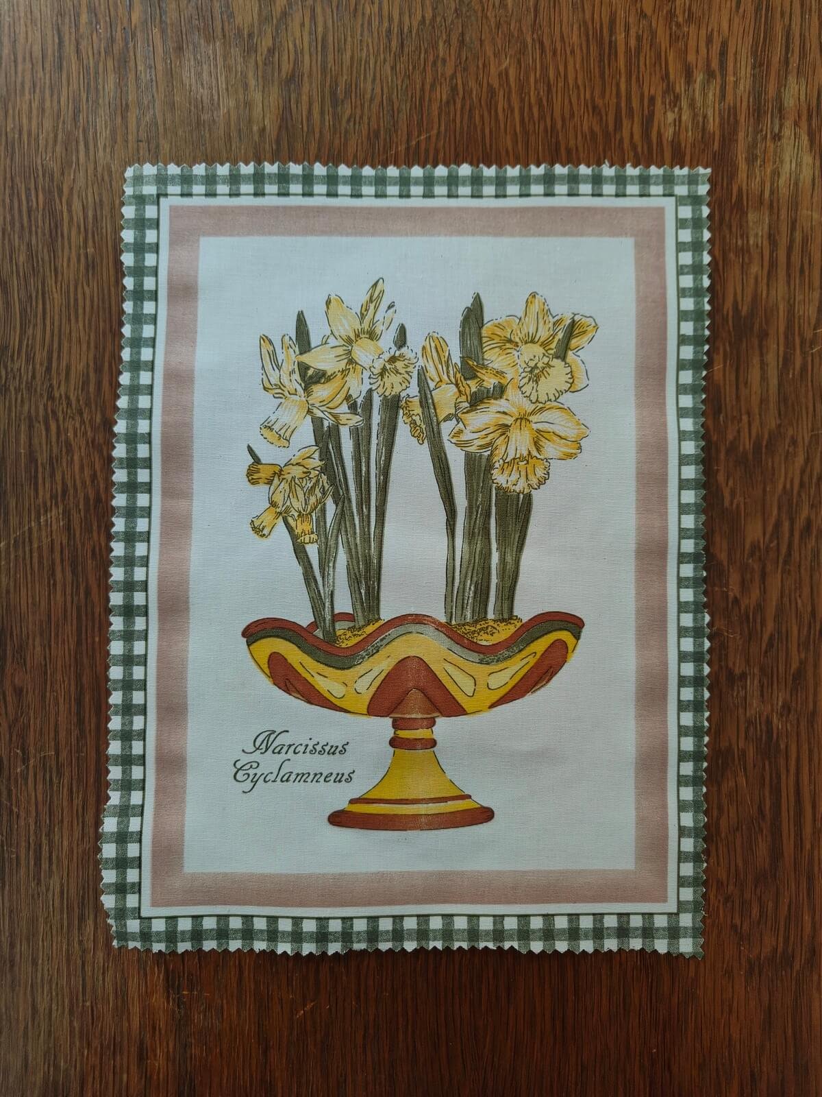 tissu déco vintage naturel narcissus seconde main