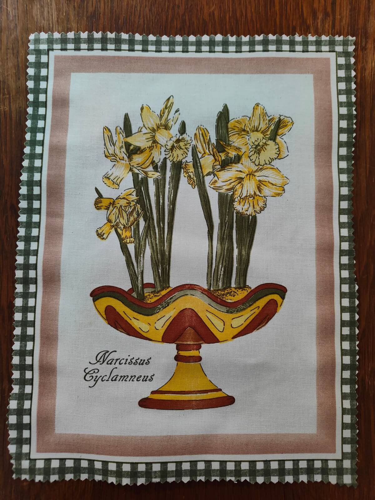 tissu déco vintage naturel narcissus seconde main