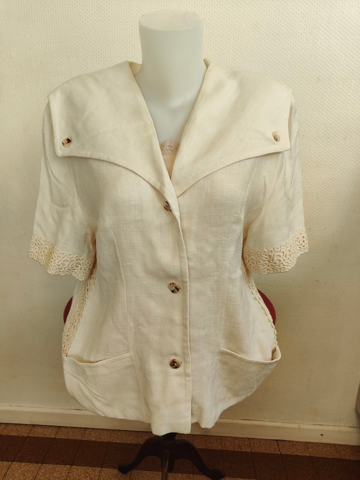 veste lin Christine Laure taille 44 occasion vue de face