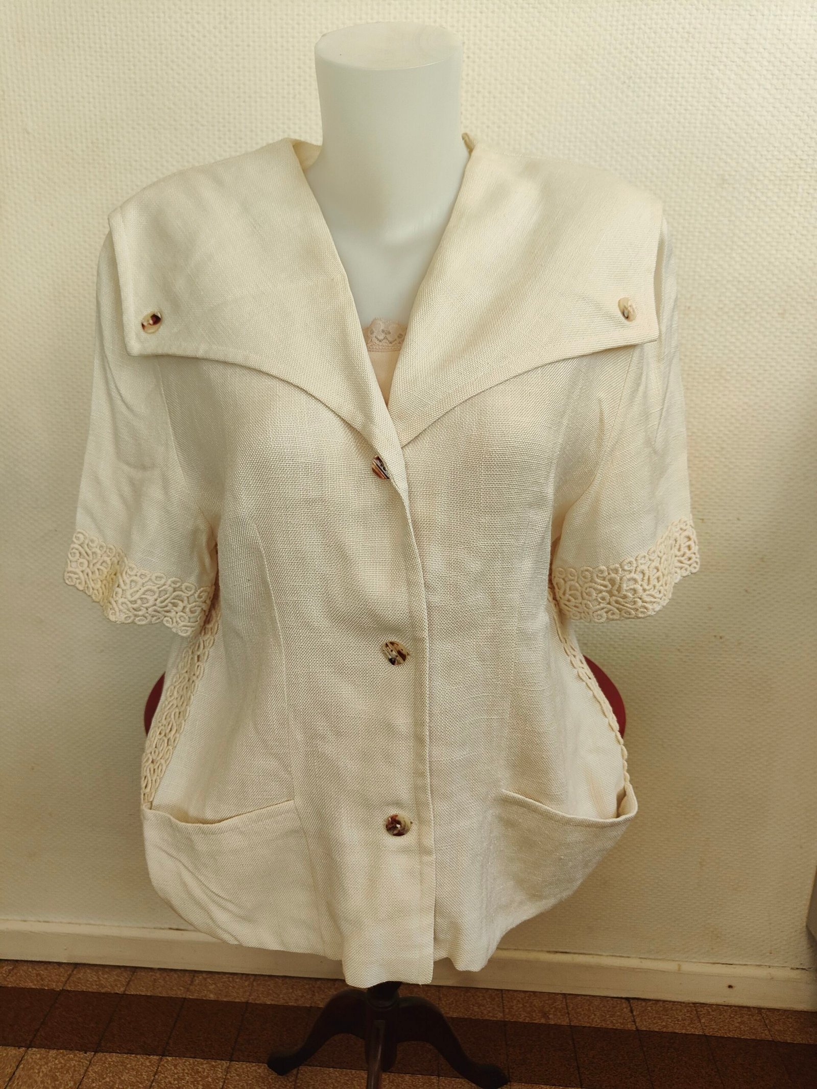 veste lin Christine Laure taille 44 occasion vue de face