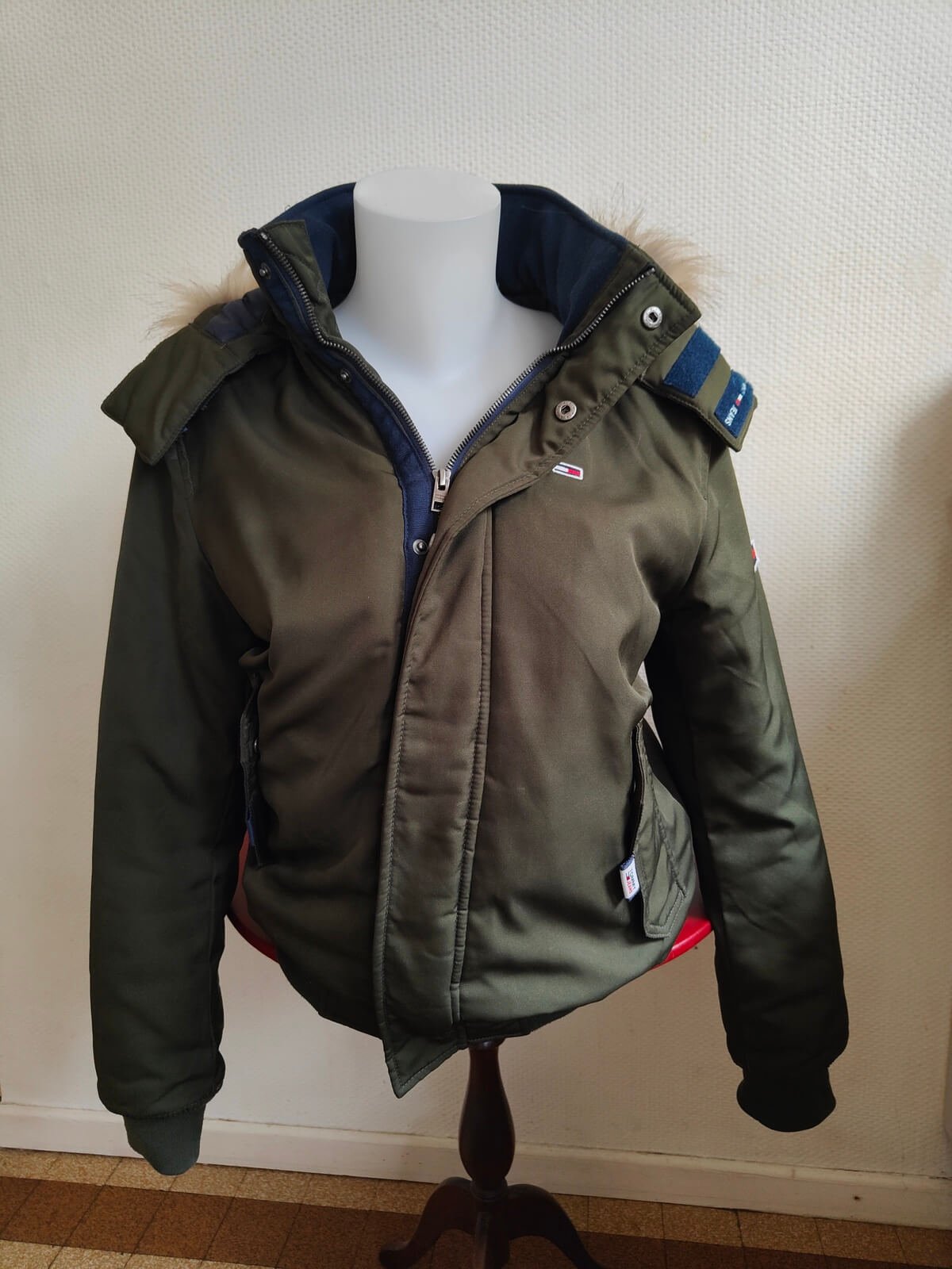 blouson bomber Tommy Hilfiger kaki homme XS vue de face