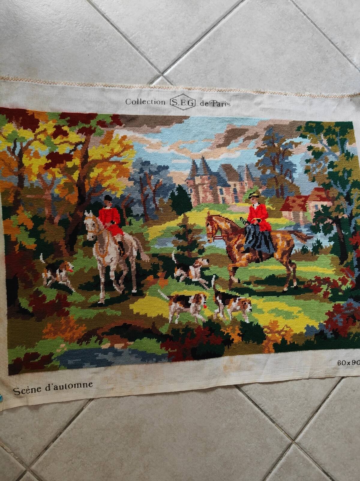 château en arrière-plan sur canevas scène d’automne