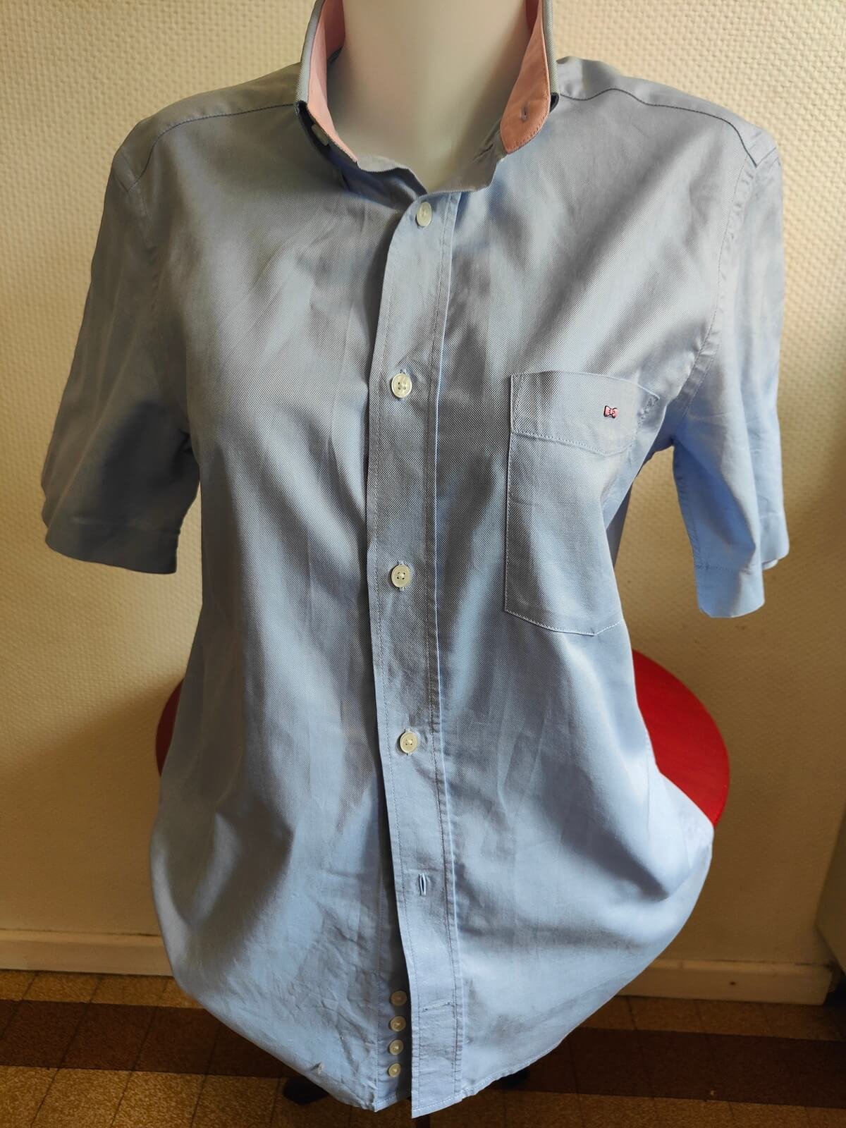 chemise eden park homme bleu rose vue face