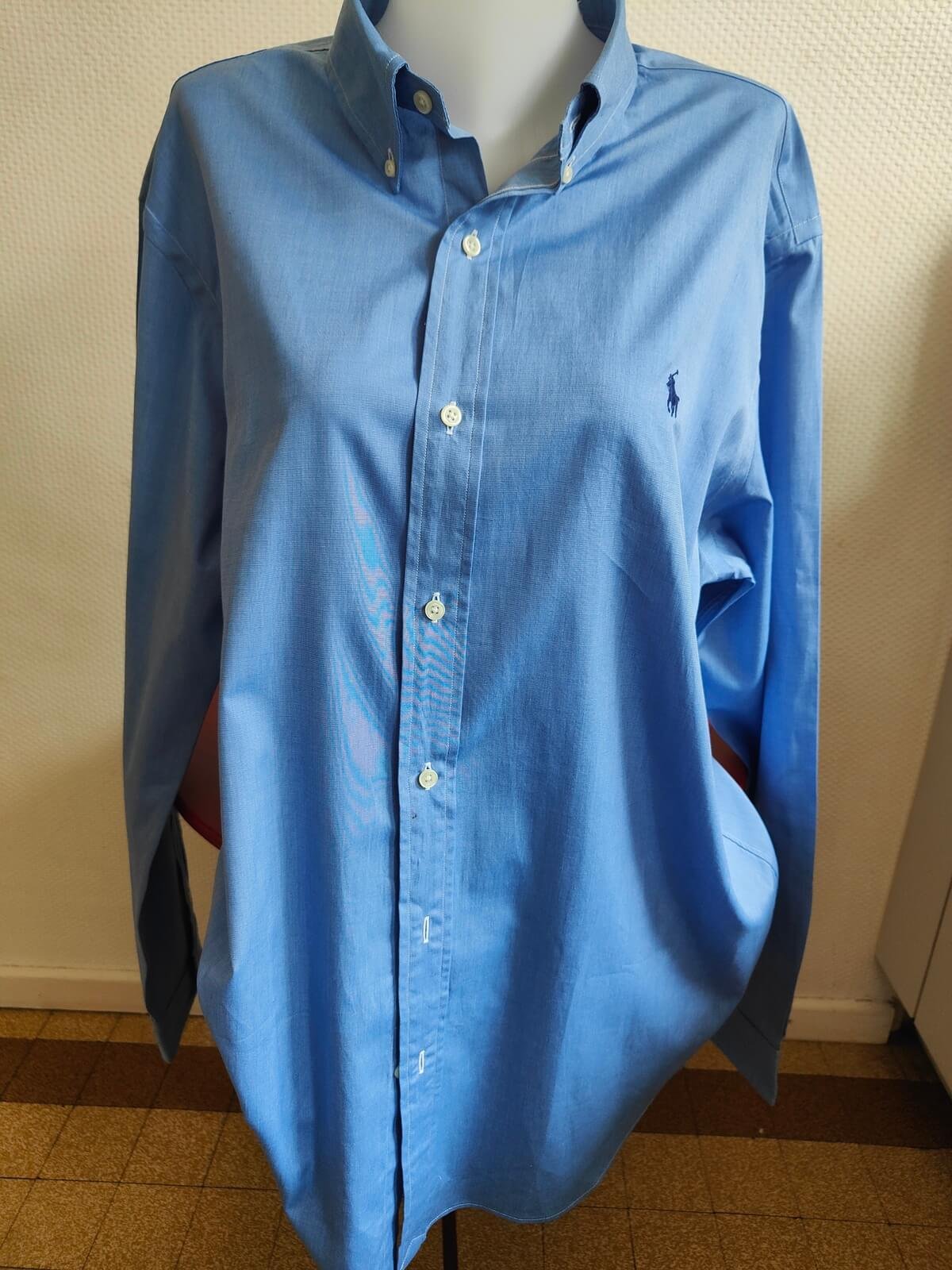 chemise ralph lauren homme bleu xl vue de face