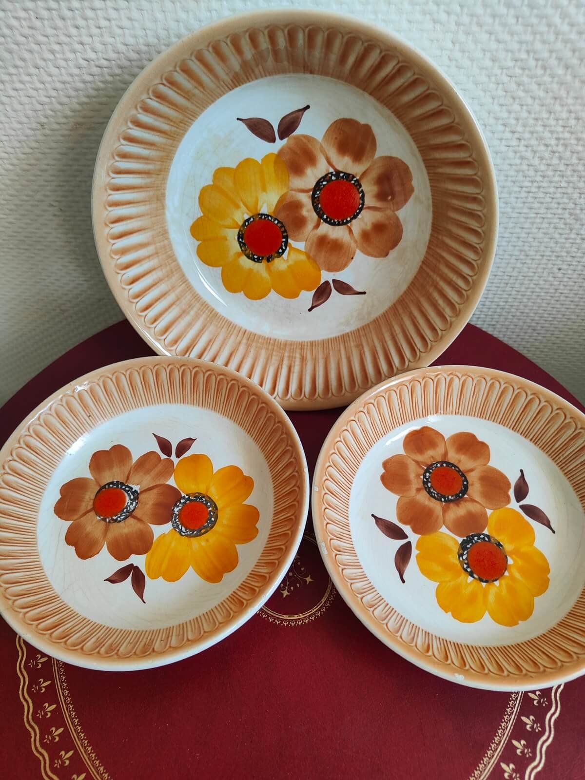 ensemble Mondovi Italie vintage en céramique florale