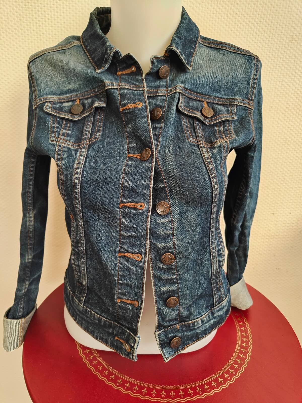 veste en jean courte Camaïeu femme taille 36 vue de face