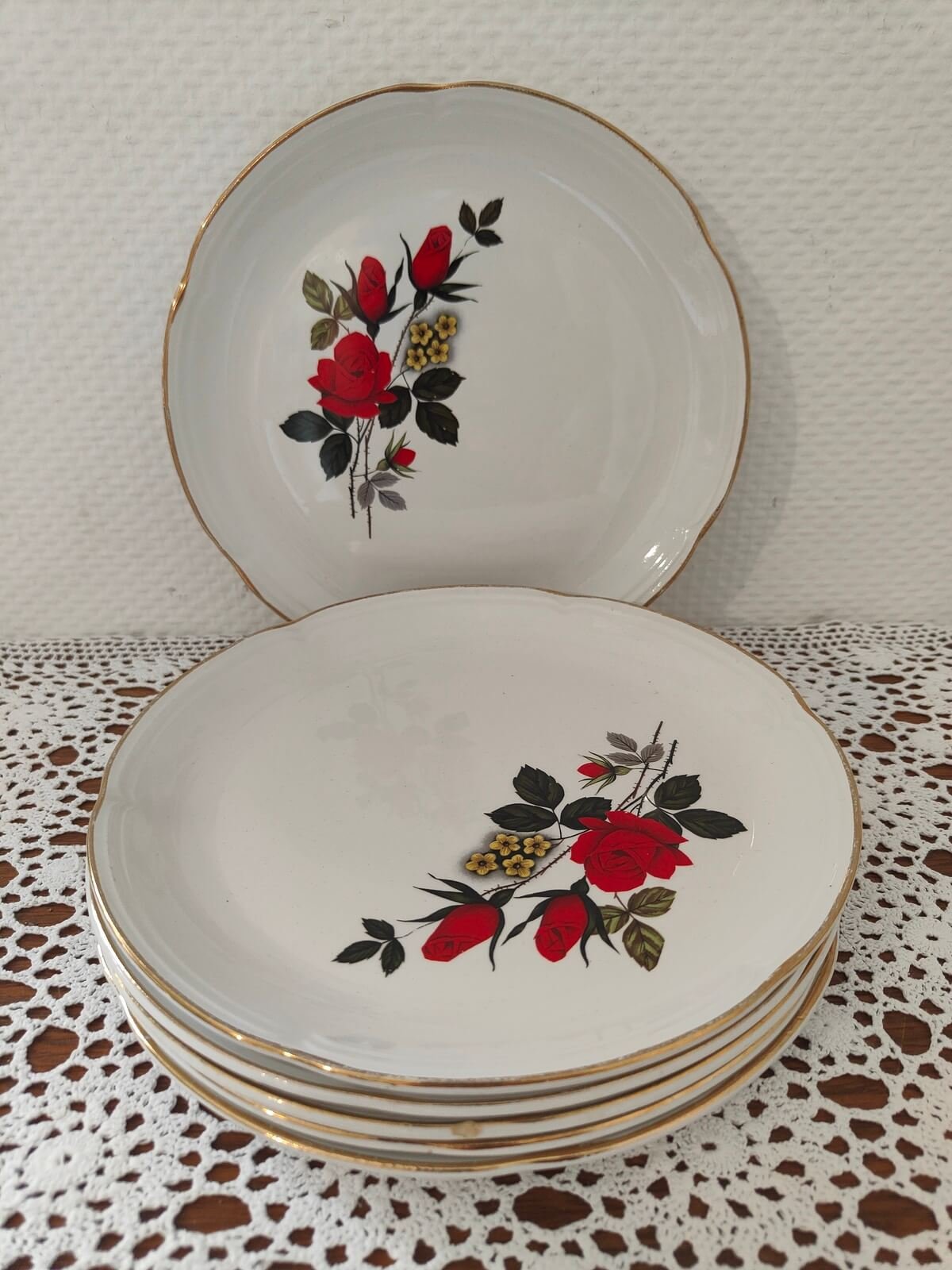 Lot de 6 assiettes Moulin des Loups Orchies Carmen anciennes