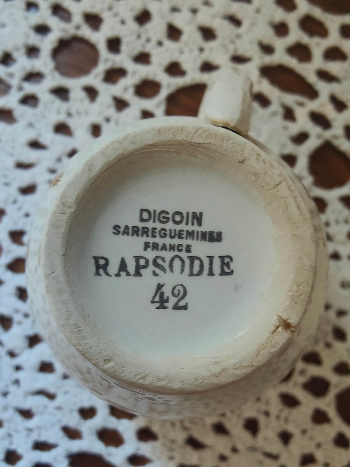 Tasses et sous-tasses Digoin Sarreguemines Rapsodie à décor floral