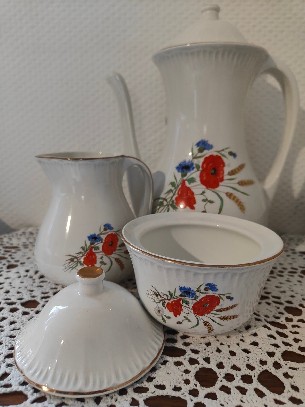 Théière cafetière Digoin Sarreguemines Rapsodie avec couvercle