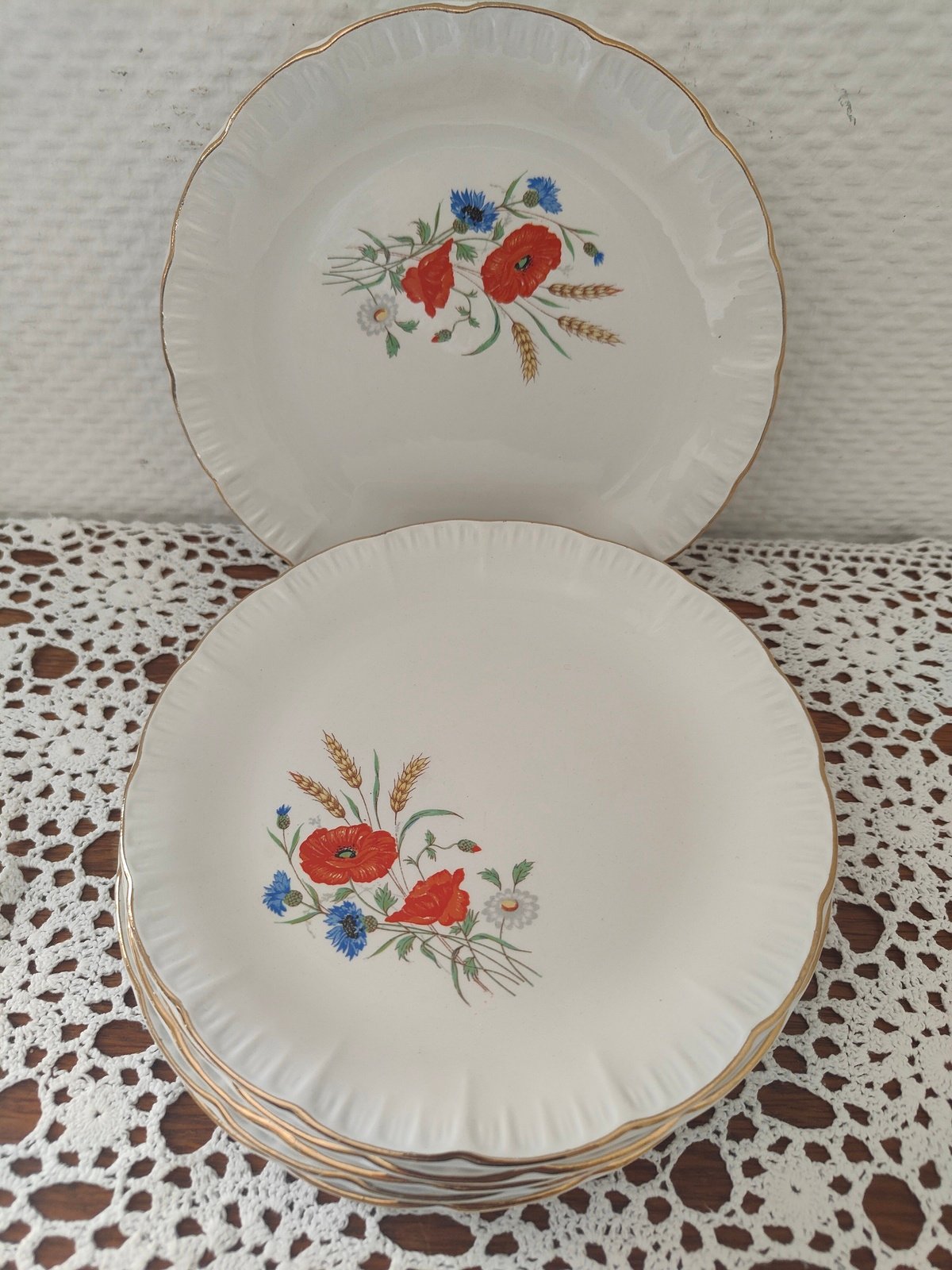 Assiettes à dessert Digoin Sarreguemines Rapsodie 18 cm vintage